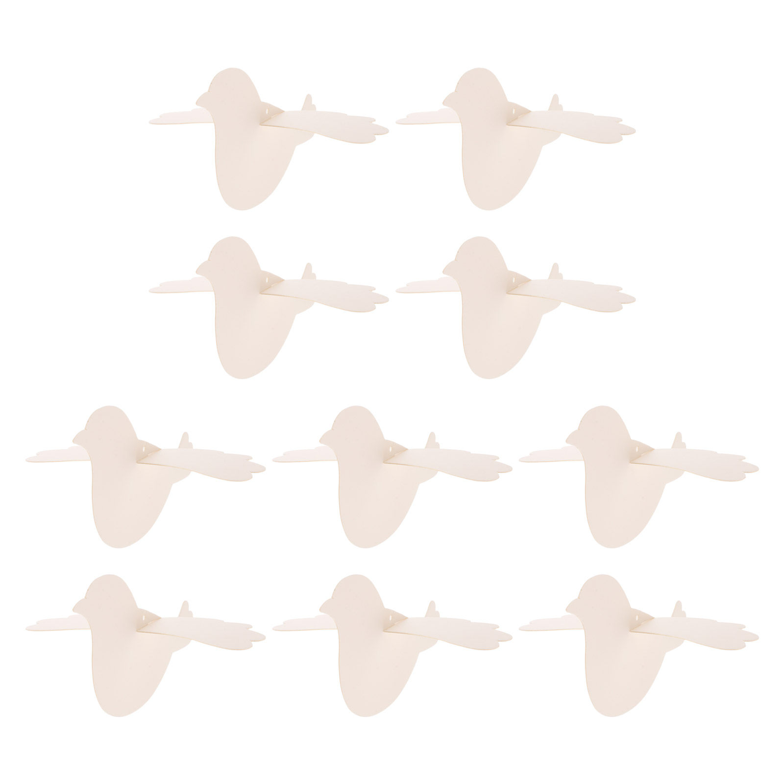 Art Craft For Kindergarten - 10Pcs Cardboard Bird Craft Kit Beige