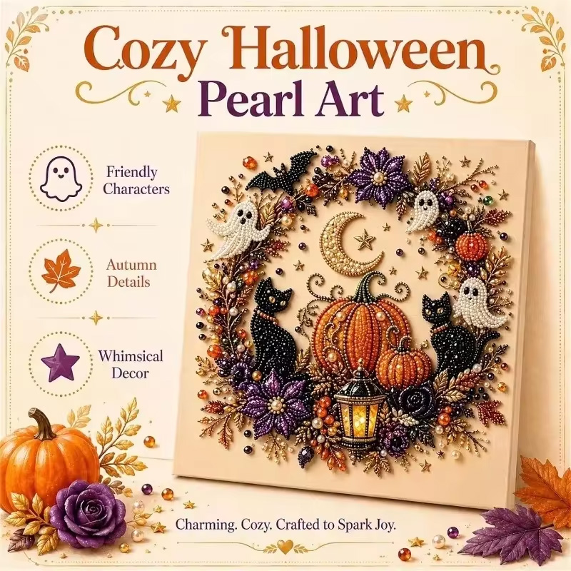 Art Craft Animals - @Halloween Ghost Pearl Art Kit for