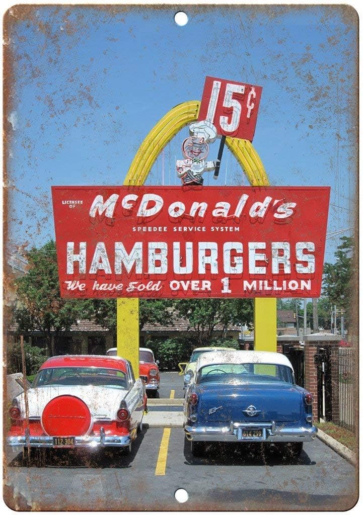 Art Craft Kitchen - Metal Sign - McDonalds Hamburger Neon