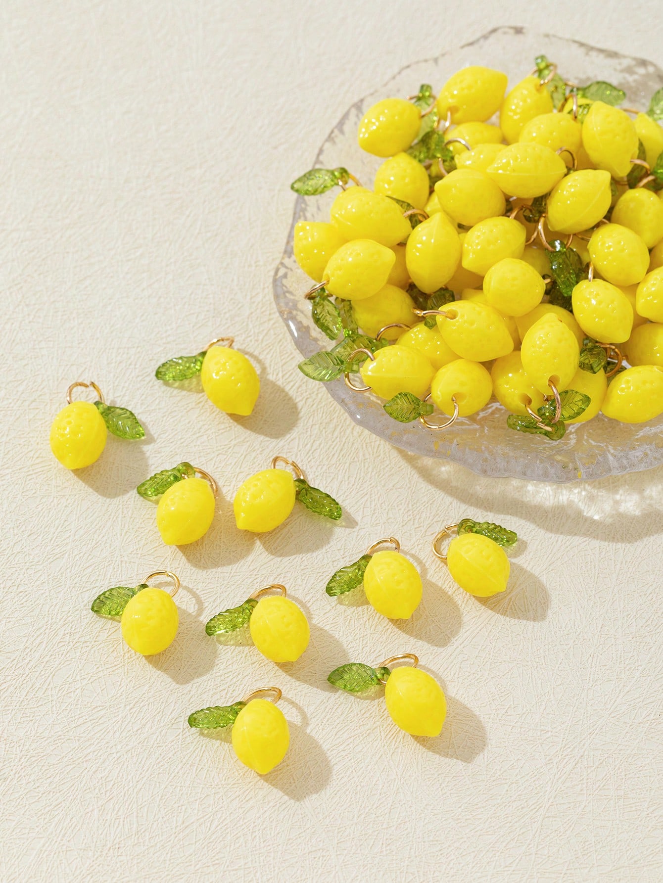 Art Craft Decoration - 10Pcs 3D Lemon Resin Charms Pendants