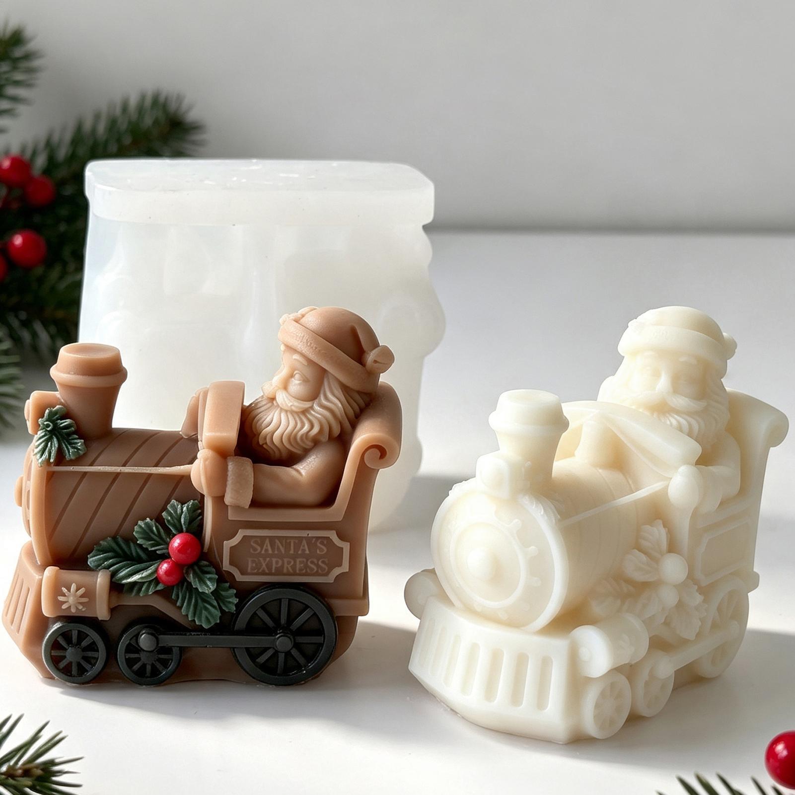 Art Craft Show - Christmas Candle Mold Train Shape Candle