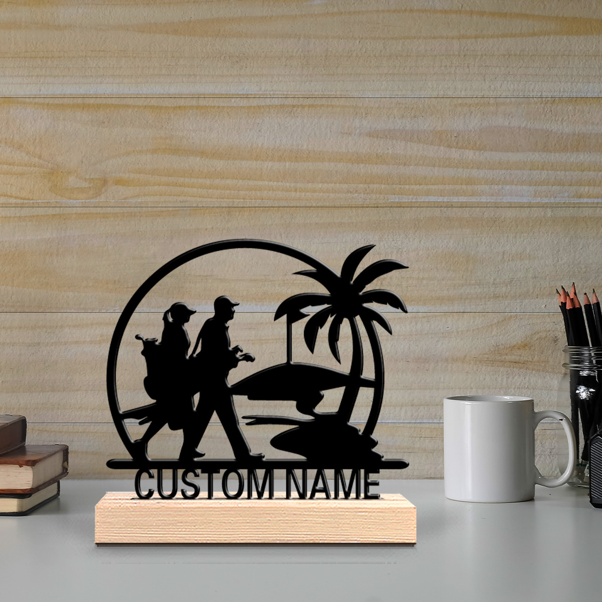 Art Craft Course - 1pc Golf course Custom Text Tin