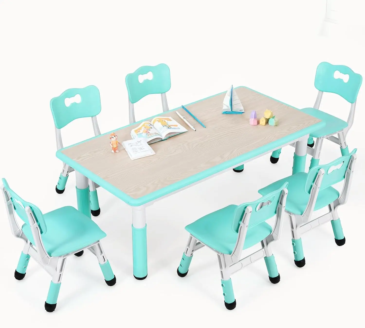 Kids Table and 6 Chairs Set, H - Art Craft Activities For Preschoolers review and price