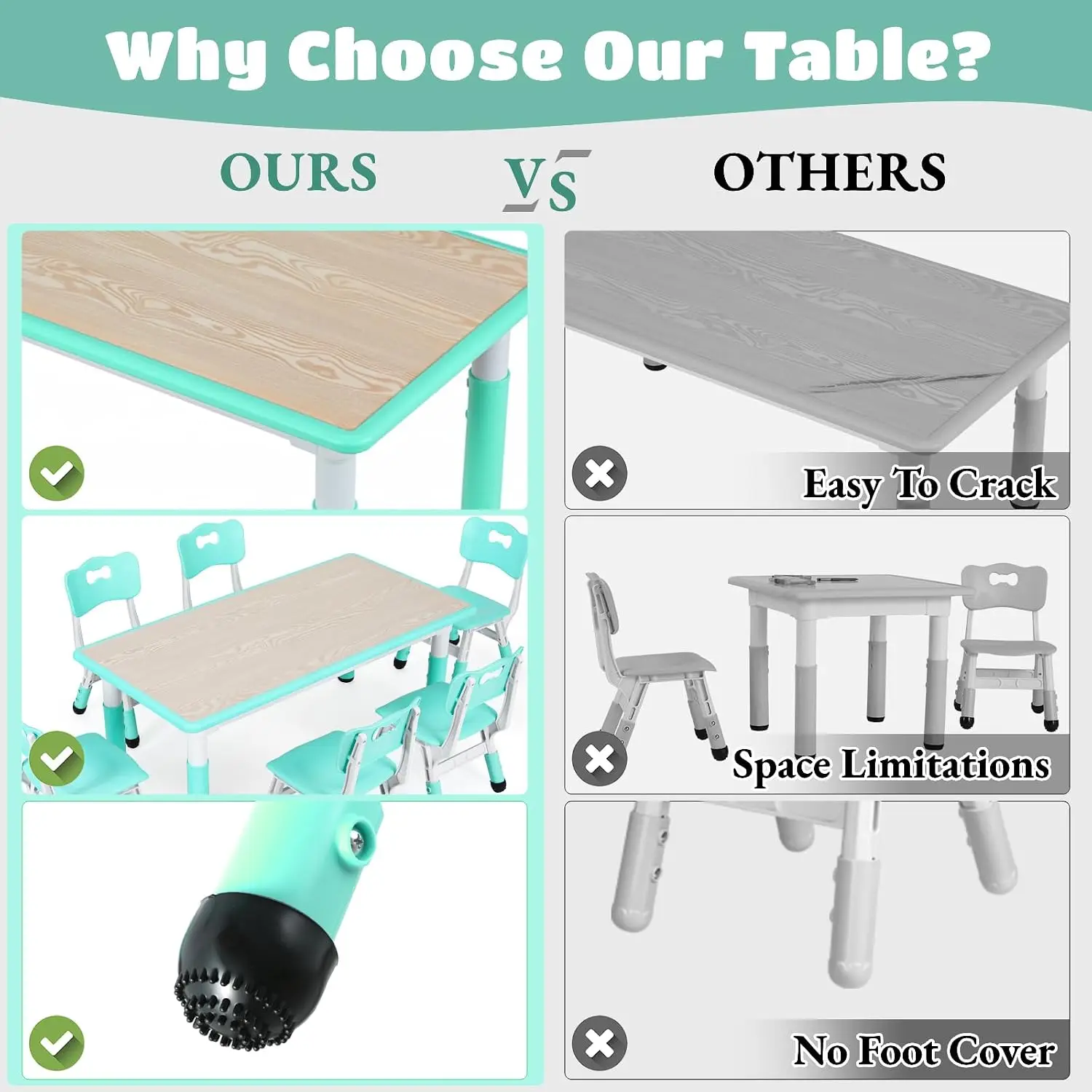 Kids Table and 6 Chairs Set, H - Art Craft Activities For Preschoolers review and price