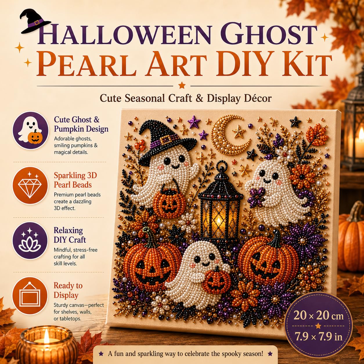 @Halloween Ghost Pearl Art Kit - Art Craft Animals review and price