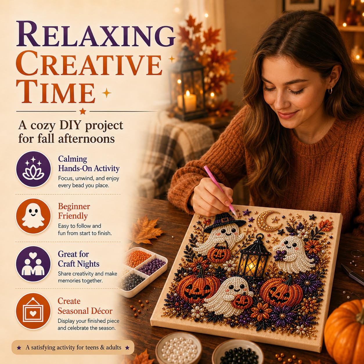 @Halloween Ghost Pearl Art Kit - Art Craft Animals review and price