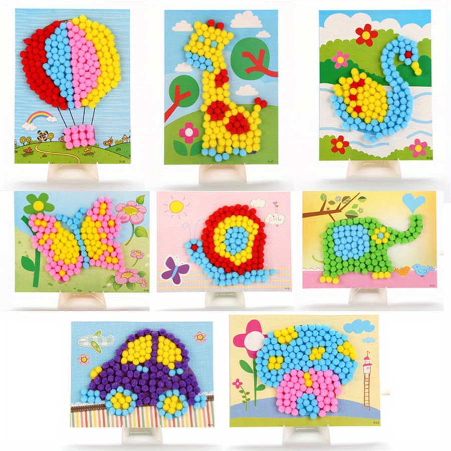2pcs 16x21cm Colorful Pom-Pom  - Art Craft Animals review and price