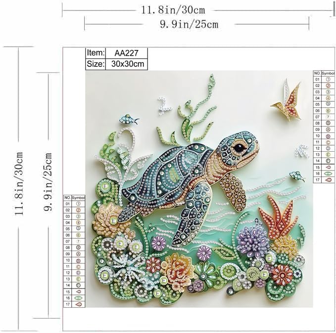 Sea Turtle Animal Diamond Pain - Art Craft Animals review and price
