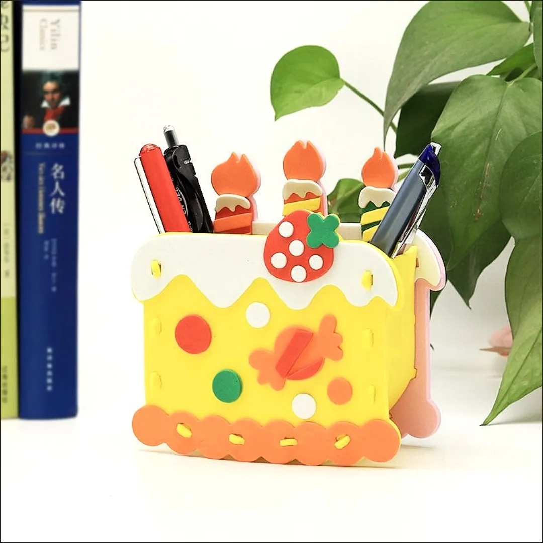 2pcs DIY Cartoon Pen Container - Art Craft For Kindergarten review and price