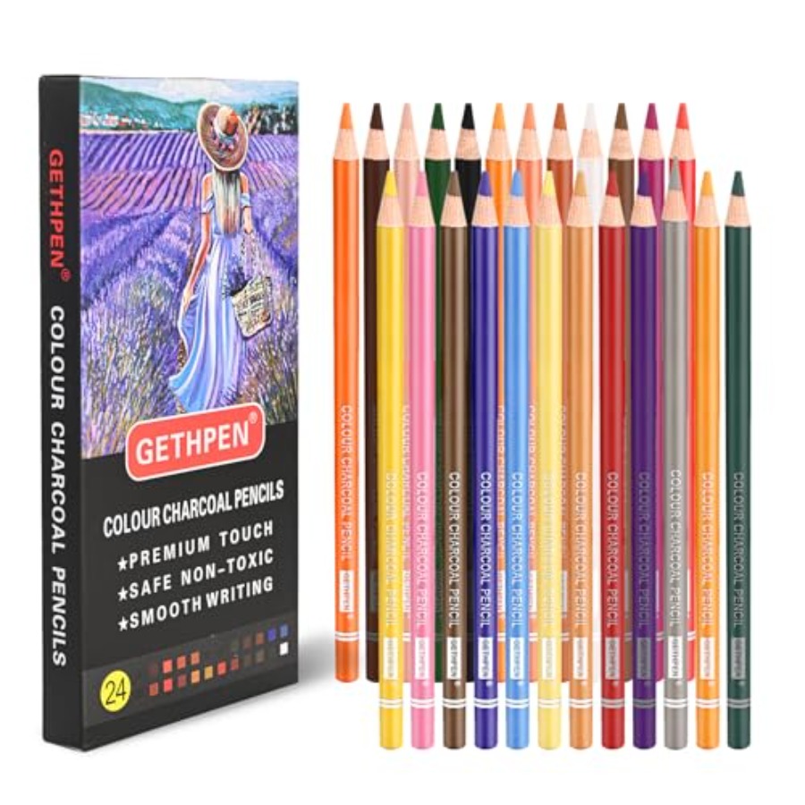 Colored Charcoal Pencils Drawi - Chalk Pastel Set review and price