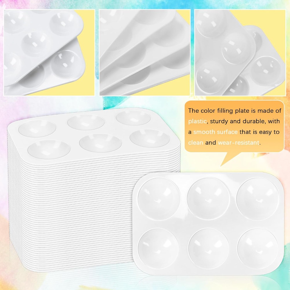 50 Pack 6-Well Plastic Paint P - Art Craft Classes review and price