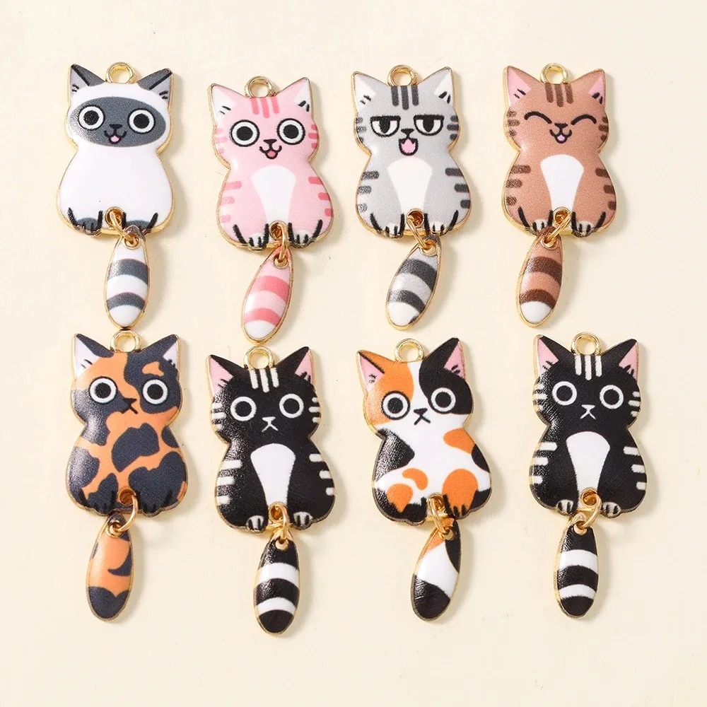 10Pcs 16×39mm Cute Cartoon Cat - Art Craft Resin review and price