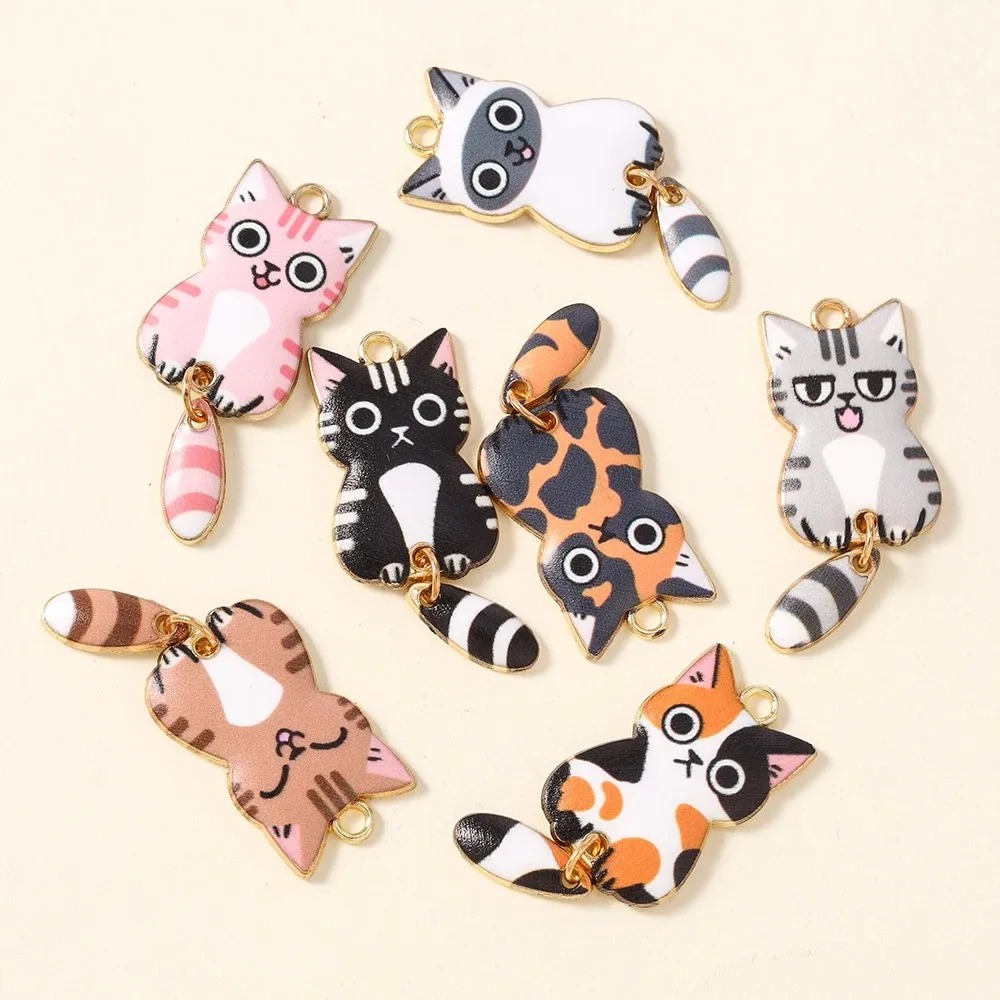 10Pcs 16×39mm Cute Cartoon Cat - Art Craft Resin review and price