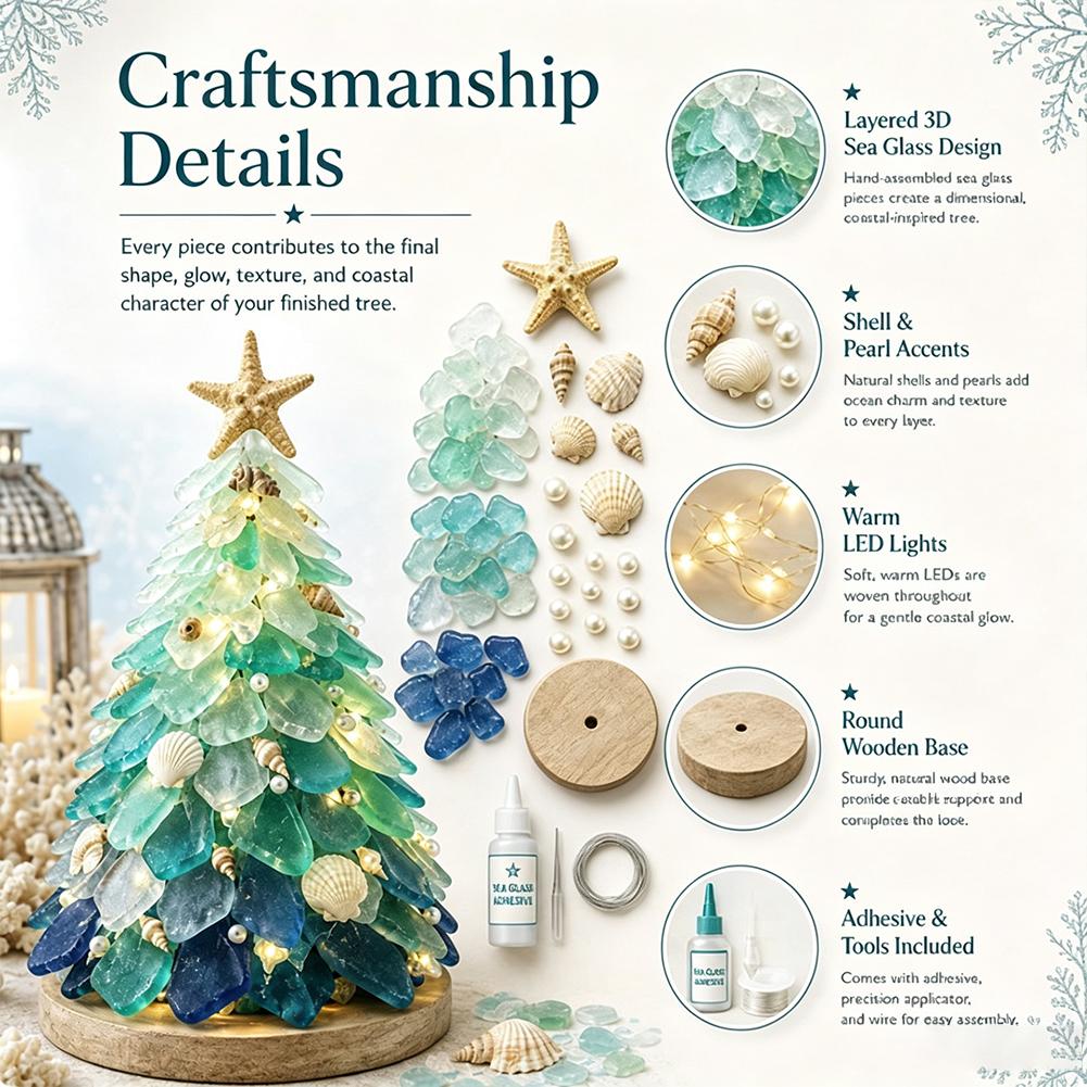 3D Sea Glass Christmas Tree De - Art Craft Gifts For Adults review and price