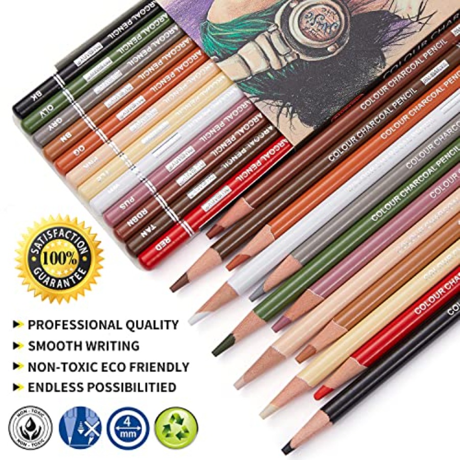 Professional Colored Charcoal  - Chalk Pastel Set review and price