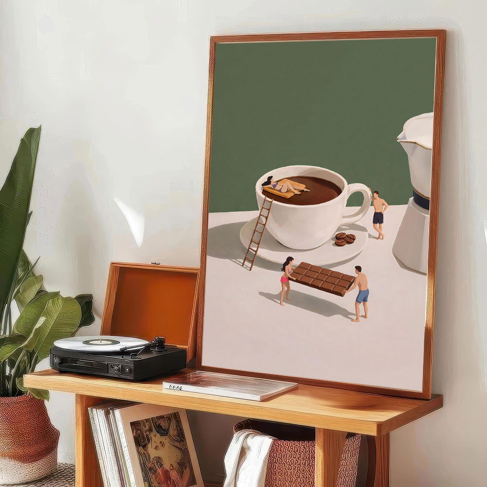 1pc frameless Coffee Adventure - Art Craft Kitchen review and price