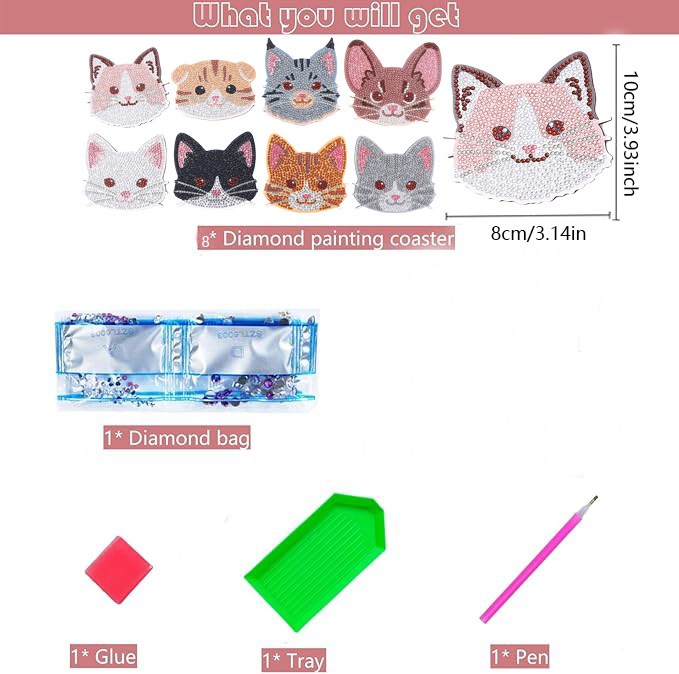 8 Pieces DIY Diamond Painting  - Art Craft Animals review and price