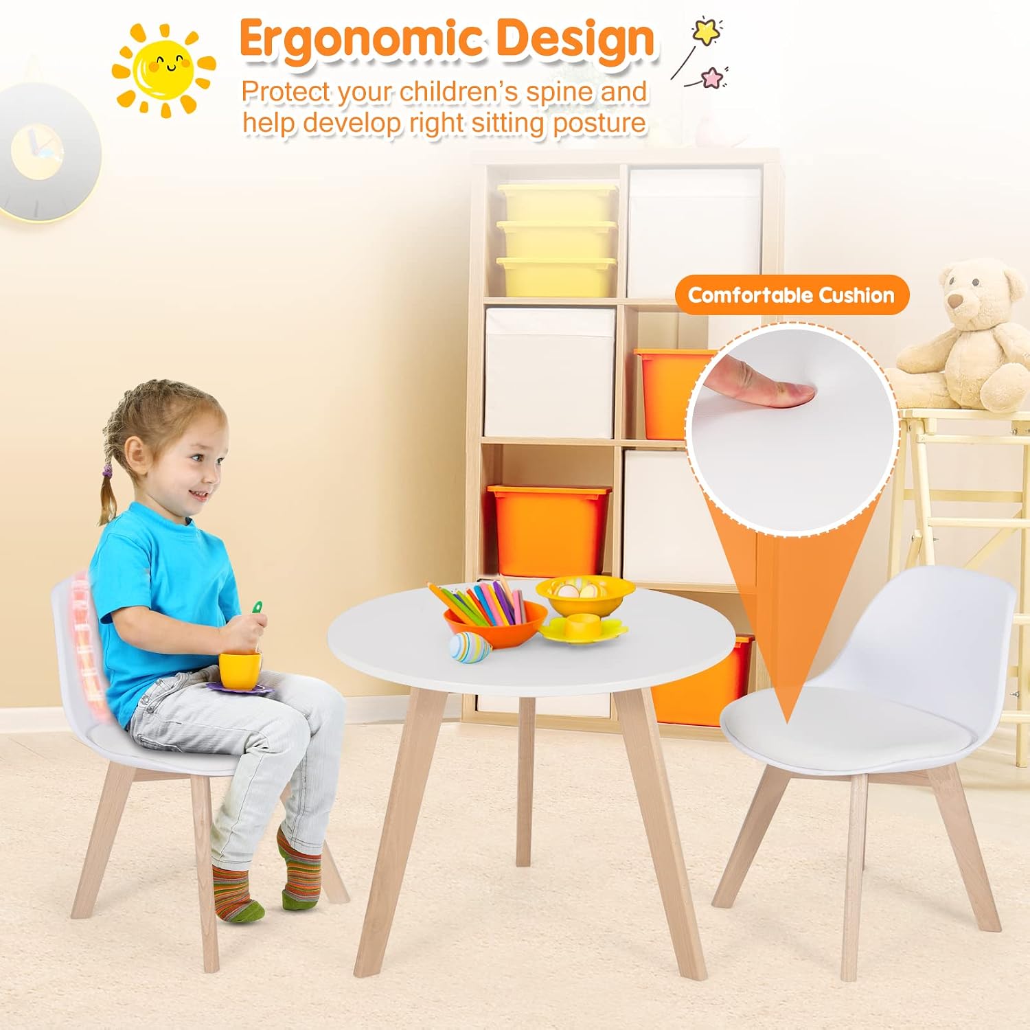 Kids Table & Chair Set 3 PCS W - Art Craft Activities For Preschoolers review and price