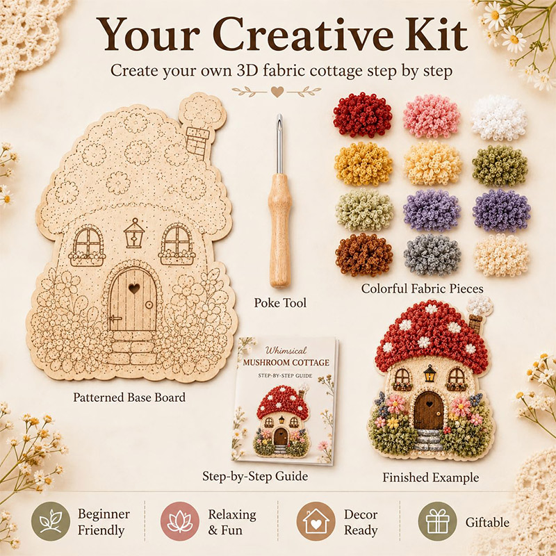 3D Mushroom House Poke Art DIY - Art Craft Decoration review and price