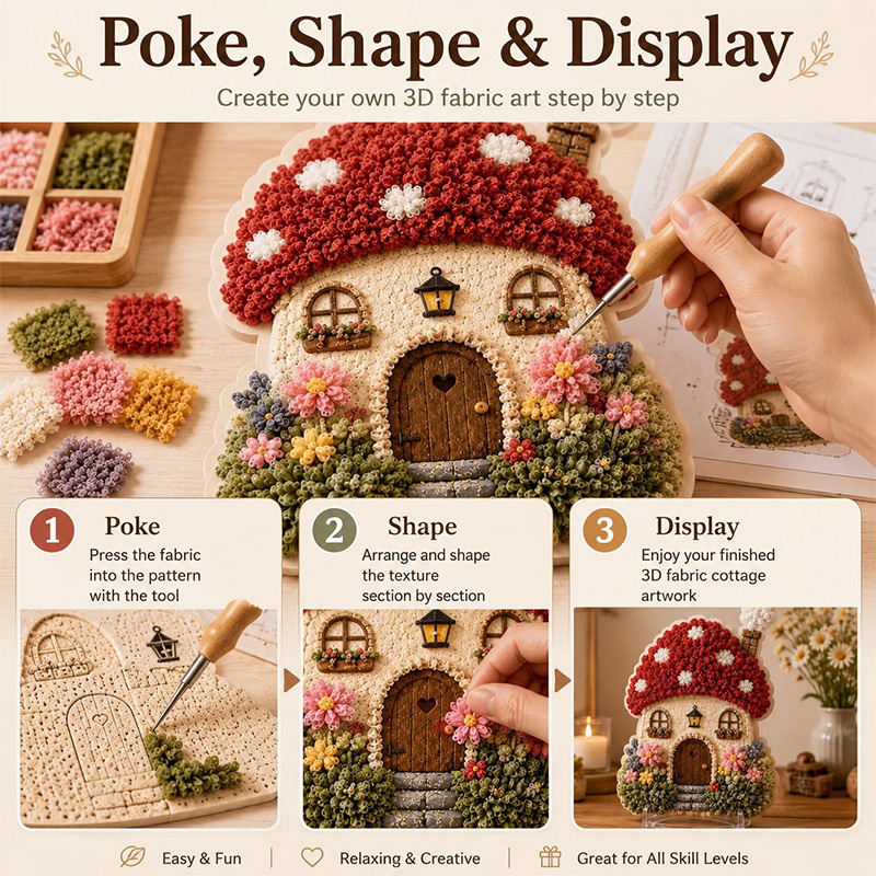3D Mushroom House Poke Art DIY - Art Craft Decoration review and price