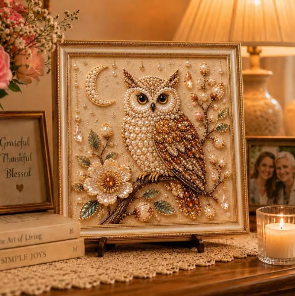 Owl Diamond Pearl Art DIY Pain - Art Craft Gifts For Adults review and price