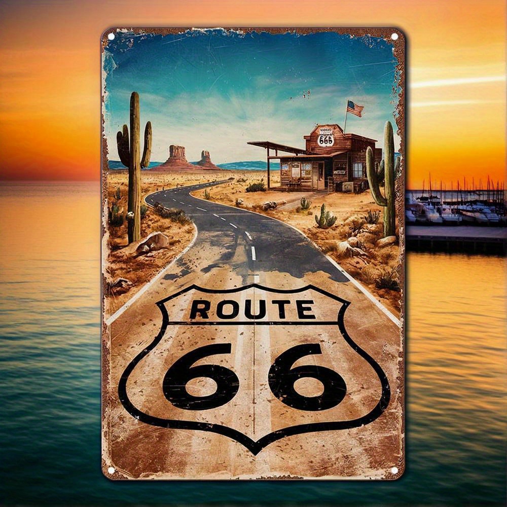 Vintage Route 66 Metal Sign -  - Art Craft Kitchen review and price