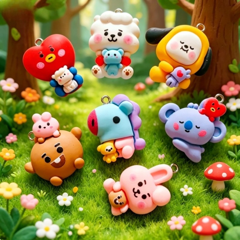 7pcs BT21 Resin Cartoon Charm  - Art Craft Resin review and price
