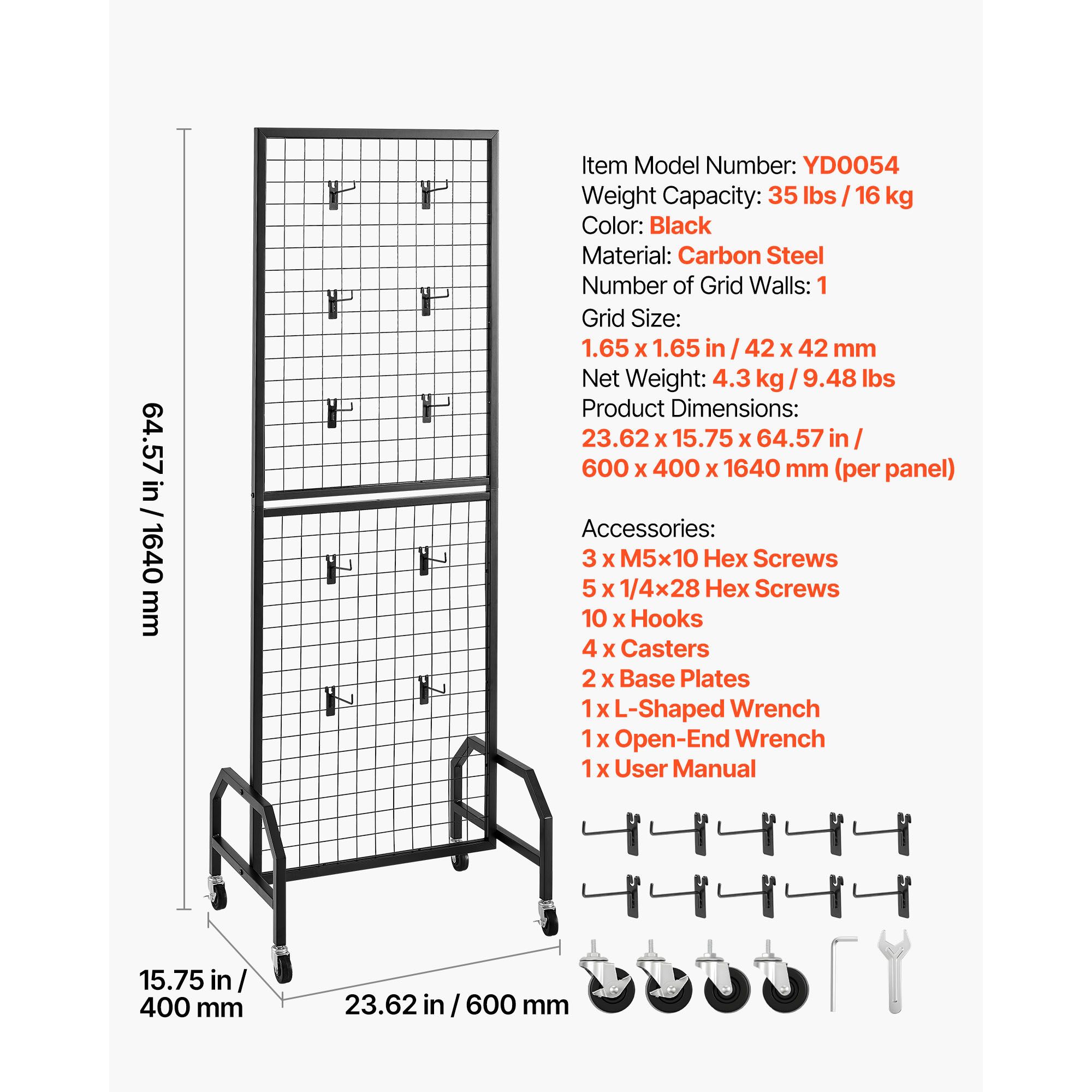 Grid Wall Panel, 1.9 x 5.4 ft  - Art Craft Show review and price