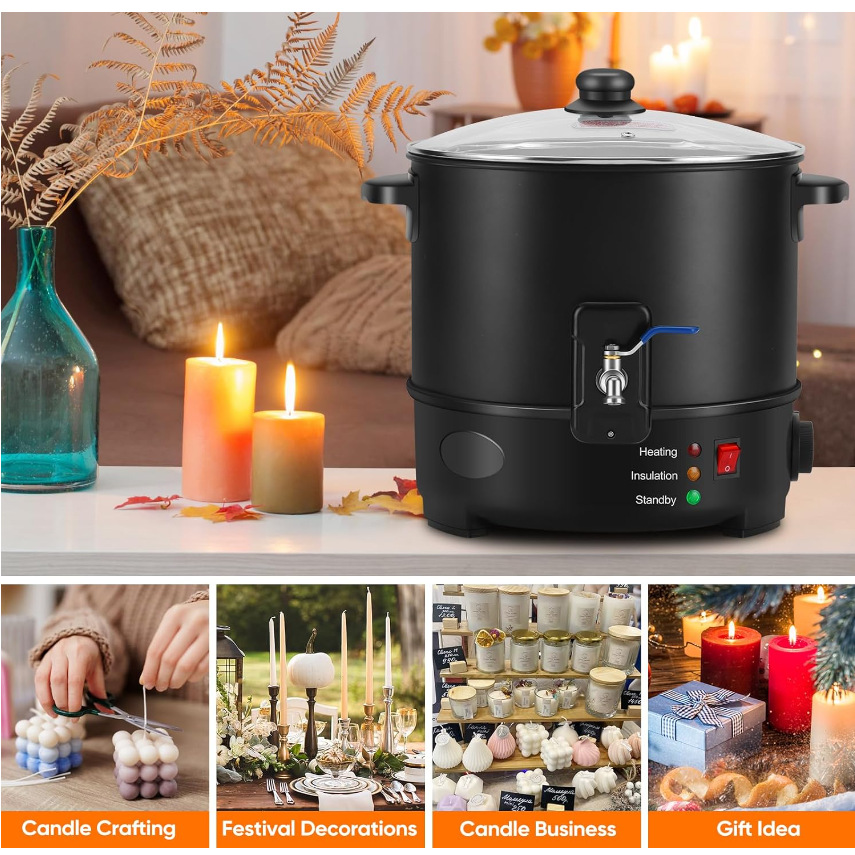 EU US Plug Electric Melting Ca - Candle Making Wax review and price
