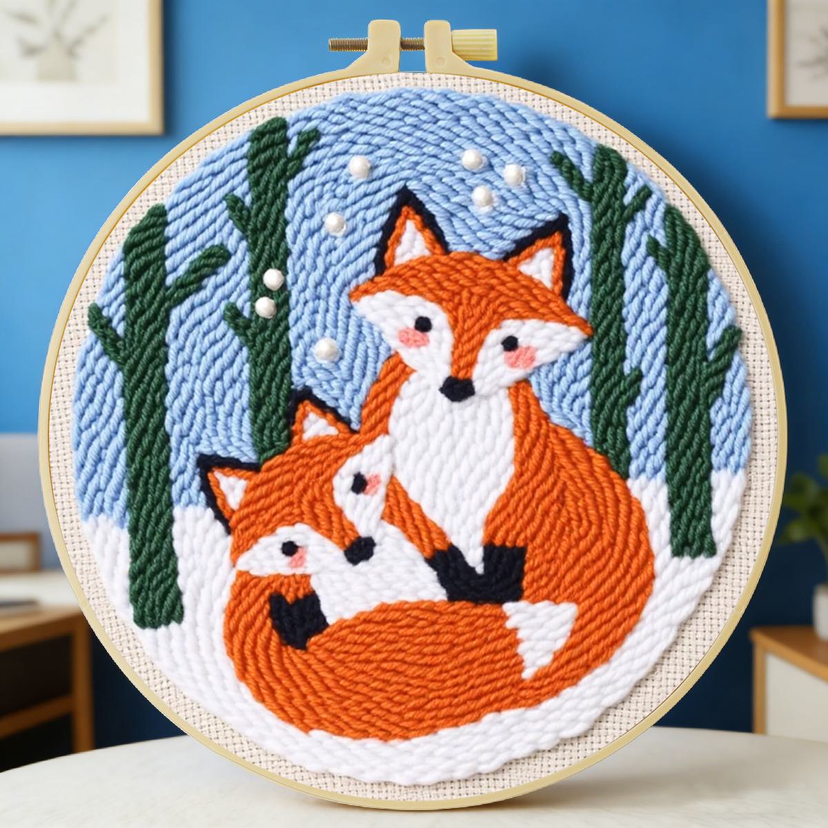 20X20CM/7.87inch Animal - Fox  - Punch Needle Kit review and price