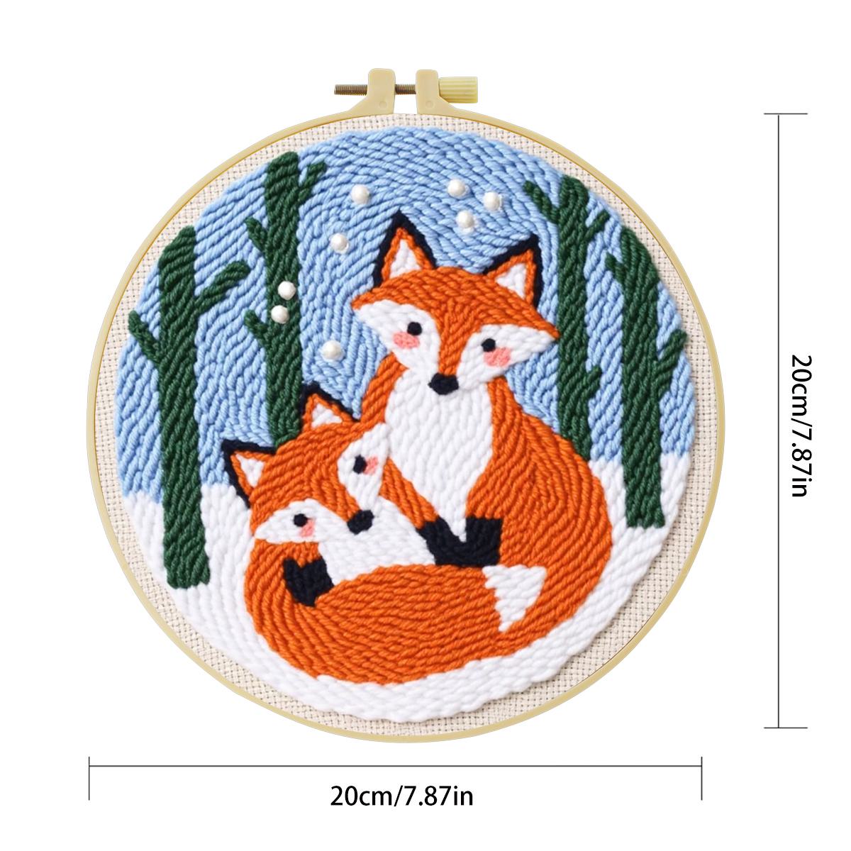20X20CM/7.87inch Animal - Fox  - Punch Needle Kit review and price