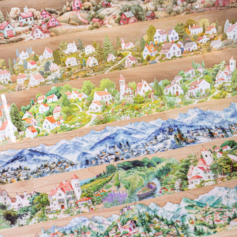 6 Rolls 6Cm×200Cm Village Them - Art Craft Notebook review and price