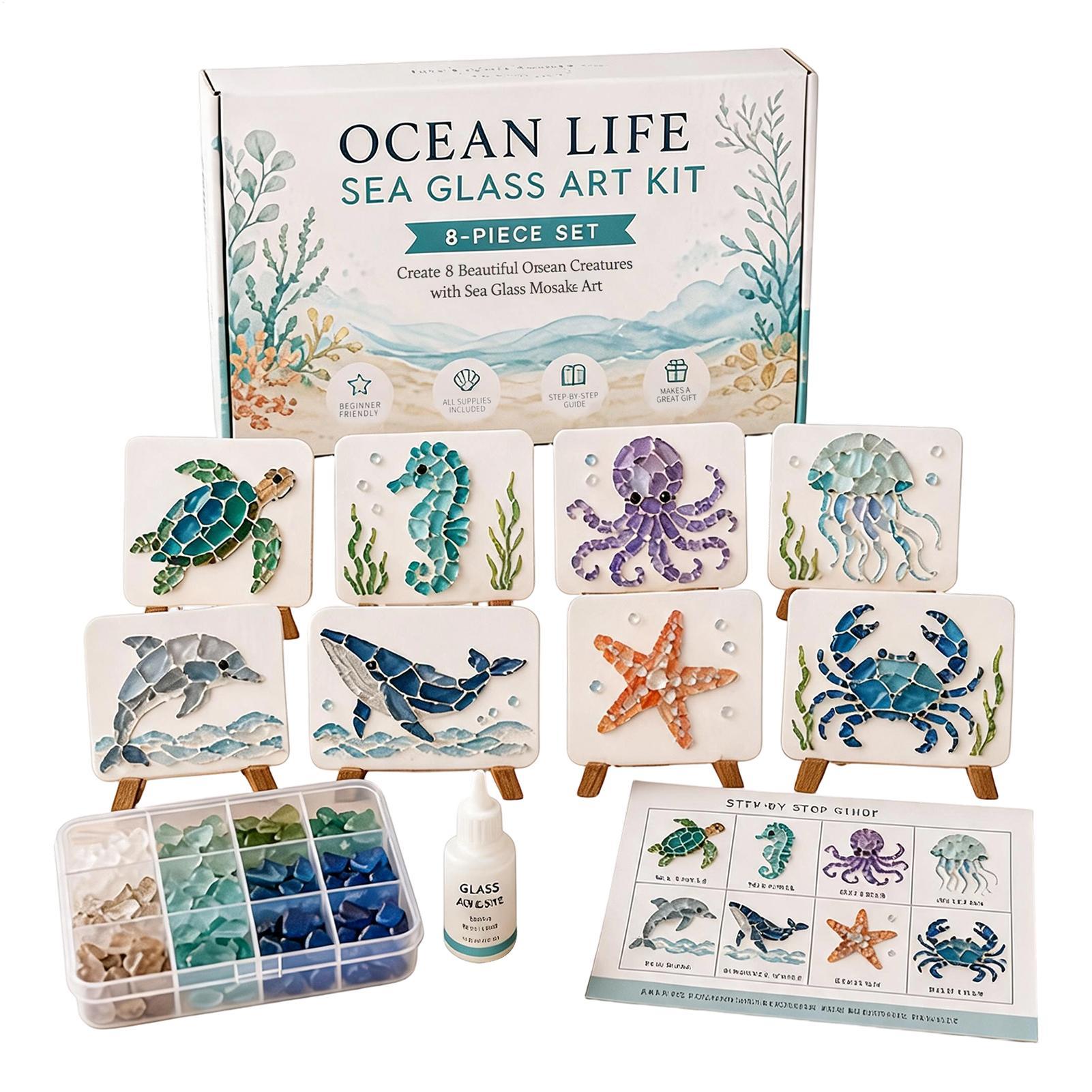 1pc Ocean Life Sea Glass Mosai - Art Craft Gifts For Adults review and price